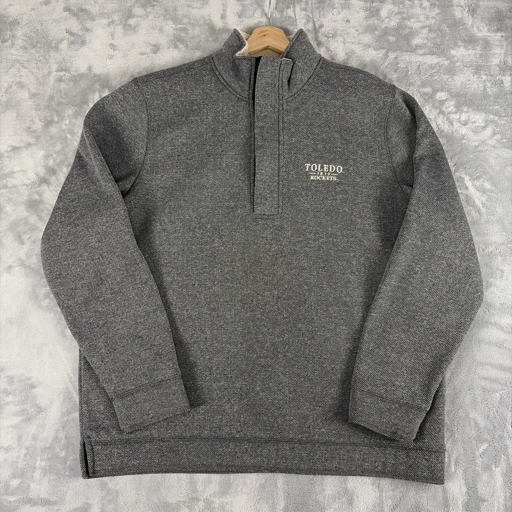 Toledo Rockets Quarter-Zip Fleece Pullover Gray Size XL Warm Gear For Sports